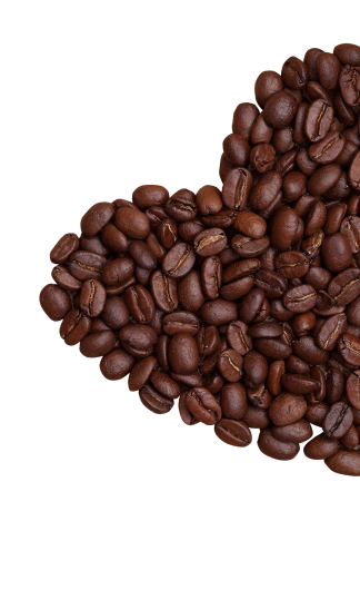 coffee beans heart